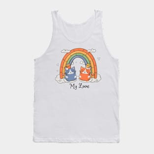 My Rainbow Cat is My Valentine Tank Top